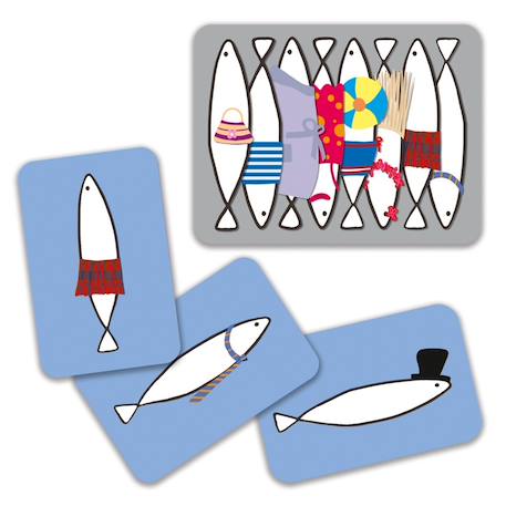 Sardines - jeu de cartes de mémoire Multicolore 1 - vertbaudet enfant 