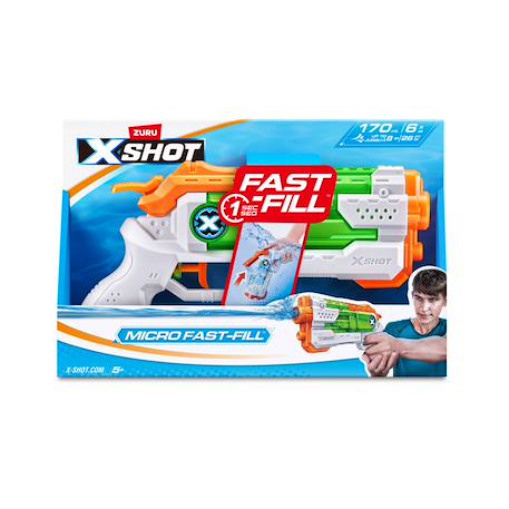 Xshot water - fast-fill micro blaster à eau Blanc et vert 2 - vertbaudet enfant 