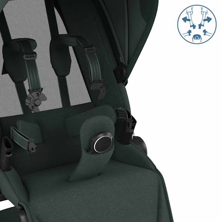 Poussette ultra confortable fame Twillic black+Twillic graphite+Twillic green 18 - vertbaudet enfant 