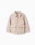Manteau à effet laine avec fermeture éclair b&s Beige clair 3 - vertbaudet enfant 