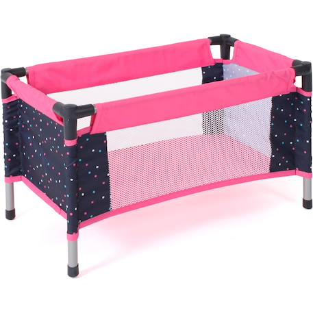 Lit de voyage pour poupées rose à pois Rose 1 - vertbaudet enfant 