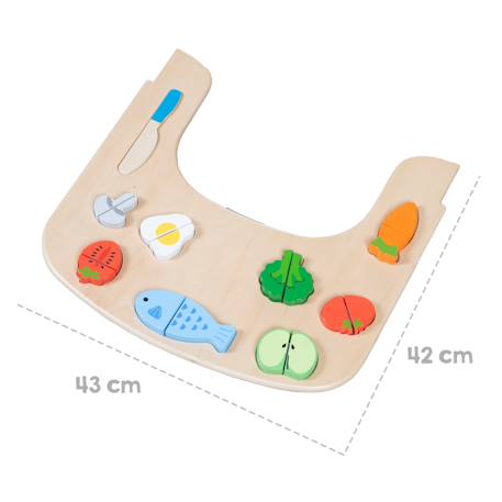 Plateau chaise haute + fruits et légumes sit up flex Naturel - multicolore 3 - vertbaudet enfant 