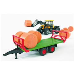 Jouet-Jeux d'imagination-Remorque de transport de balles avec 8 balles rondes