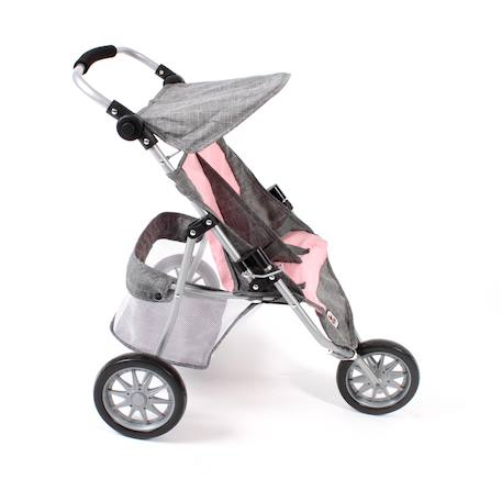 Poussette jogger 3 roues pour poupons jumelles Rose+Rose clair 4 - vertbaudet enfant 