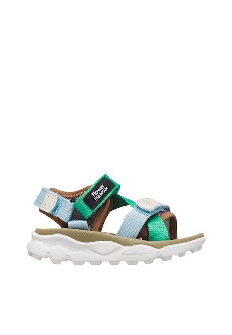 Sandales en similicuir et tissu nazca 2 junior. Céleste-vert 1 - vertbaudet enfant 