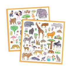 Jouet-Activités artistiques et musicales-Stickers kenya, 160 stickers , animaux d'Afrique