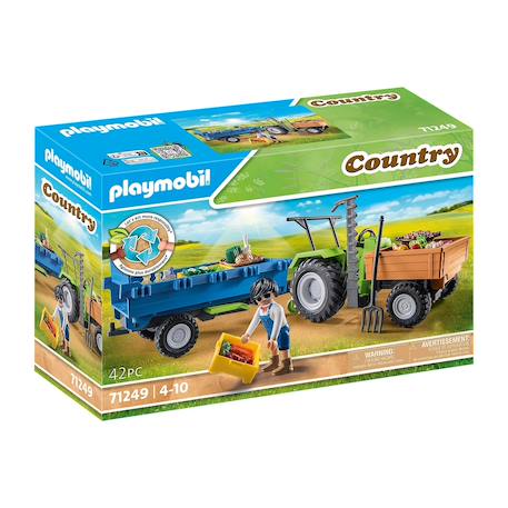 Country tracteur avec remorque 71249 Multicolore 2 - vertbaudet enfant 