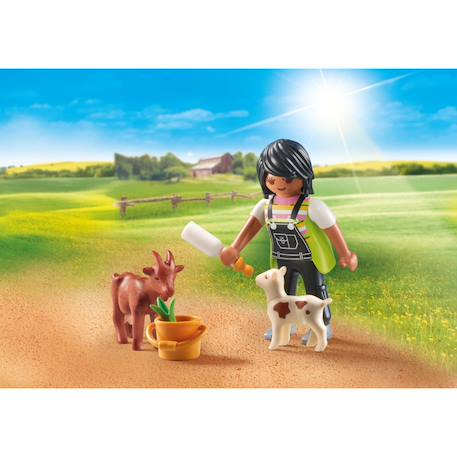 Fermière avec chèvre, chevreau et accessoires 71759 Multicolore 1 - vertbaudet enfant 