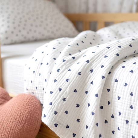 Parure de lit en gaze de coton réversible lovio Bleu+Rouge 4 - vertbaudet enfant 