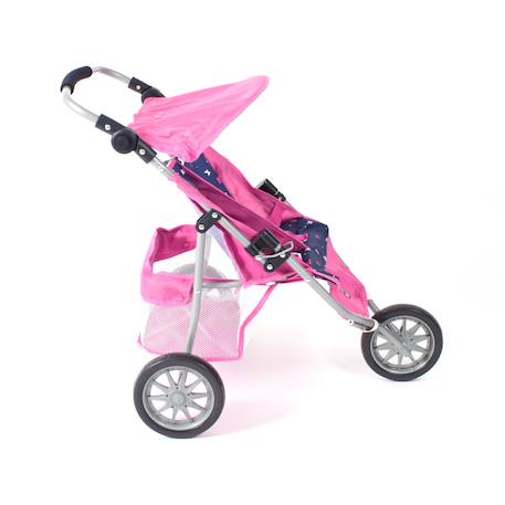 Poussette jogger 3 roues pour poupons jumelles Rose+Rose clair 1 - vertbaudet enfant 