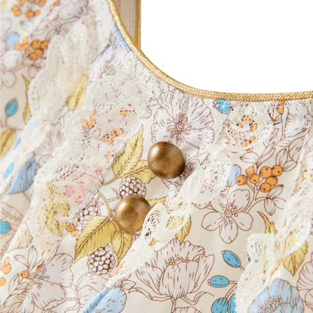 Blouse  fleurie liberty   à bretelles croisées  anaïs Jaune bleu rose pastel 5 - vertbaudet enfant 