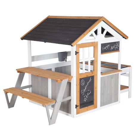 Maison de jeux extérieure multifonction en bois massif résistant Gris et naturel 2 - vertbaudet enfant 