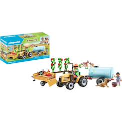 Jouet-Jeux d'imagination-Figurines, mini mondes, héros et animaux-Fermier avec tracteur et citerne - country 71442