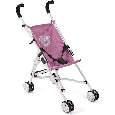 Mini-poussette buggy pour poupons roma Bleu et rose+Gris et rose+Jean rose+Rose+Rose clair+Violet 7 - vertbaudet enfant 