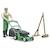 Bworld jardinier avec tondeuse à gazon et outils de jardinage Vert 1 - vertbaudet enfant 