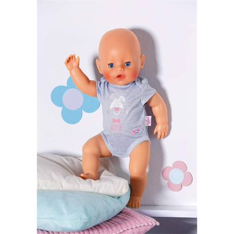 Baby born vêtements pour poupée 43 cm body gris Gris 1 - vertbaudet enfant 