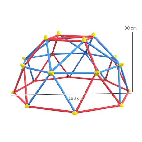 Dôme d'escalade enfant ø 183 x 90h cm - nombreuses prises - charge max. Reco. Totale 180 kg - métal pp multicolore Multicolore 3 - vertbaudet enfant 