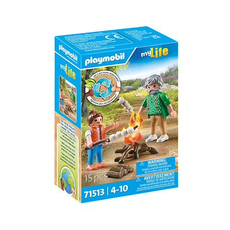 My life grand-père avec petite fille et feu de camp 71513 Multicolore 2 - vertbaudet enfant 