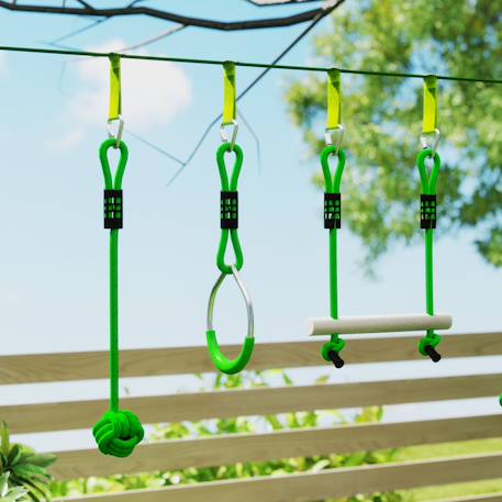 Tyrolienne enfant 10m max. 50kg - kit complet - nombreux accessoires - vert Vert 2 - vertbaudet enfant 
