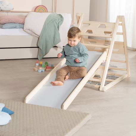 Planche de glisse réversible 2en1 toboggan et mur d'escalade Naturel et gris 6 - vertbaudet enfant 