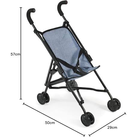 Mini-buggy roma jean bleu Gris et noir 1 - vertbaudet enfant 