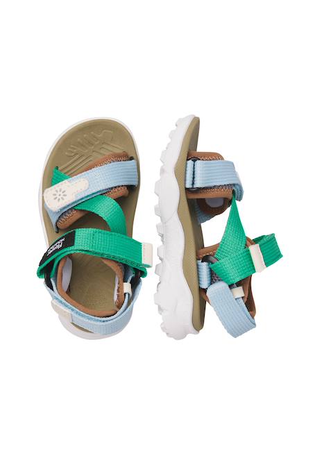 Sandales en similicuir et tissu nazca 2 junior. Céleste-vert 4 - vertbaudet enfant 
