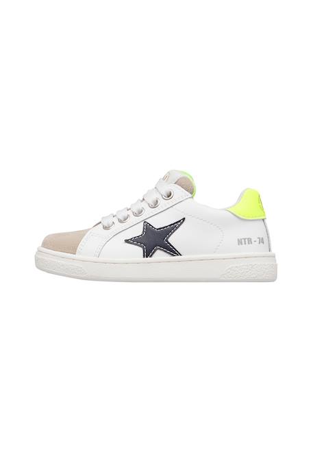 Baskets en cuir et en daim pinn zip. Blanc-marine 3 - vertbaudet enfant 