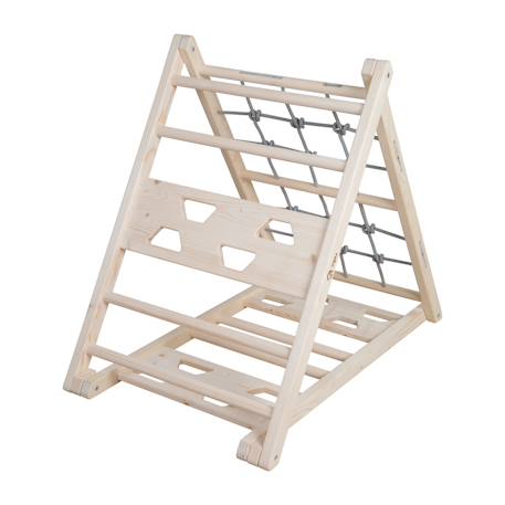 Triangle d'escalade triple défi en bois massif Naturel 4 - vertbaudet enfant 