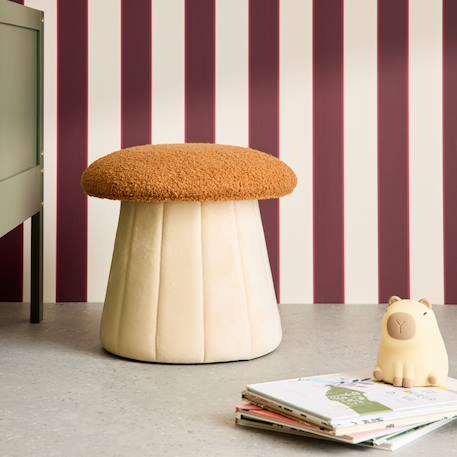 Pouf champignon enfant avec rangement teddy et velours - shroumy Terracotta 1 - vertbaudet enfant 