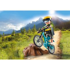 Jouet-Jeux d'imagination-Cycliste avec vélo tout terrain et souche d'arbre 71756