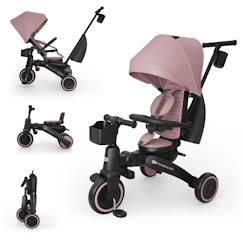 Puériculture-Poussette-Tricycle Évolutif Kinderkraft JAZZ 3 Pliable avec Siège Pivotant, Position Semi-Allongée, Mode Draisienne et Capote UPF 50+