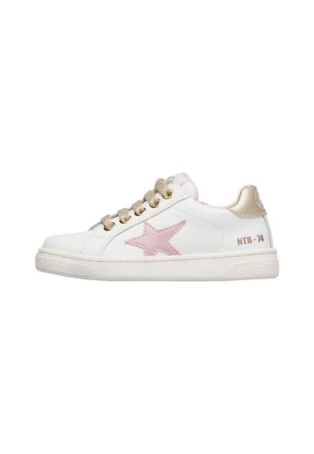 Baskets en cuir pinn zip. Blanc-rose-platine 3 - vertbaudet enfant 