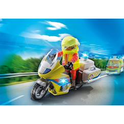 Jouet-Jeux d'imagination-City life urgentiste avec moto et effet lumineux 71205
