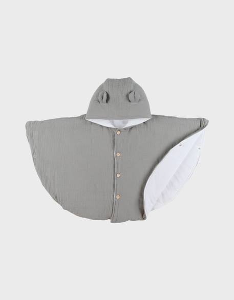 Poncho bébé mousseline de coton bio Vert 1 - vertbaudet enfant 