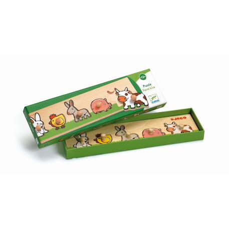 Puzzle en bois farm'n'co Multicolore 1 - vertbaudet enfant 
