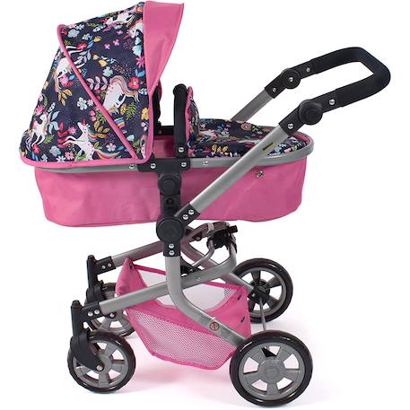Poussette combinée 2 en 1 mika licorne pour poupée Rose 1 - vertbaudet enfant 