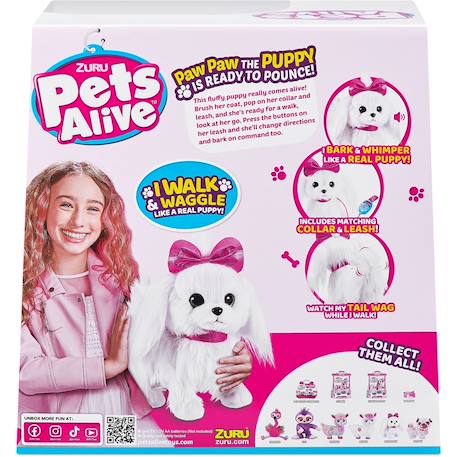 Pets alive - paw paw peluche interactive Blanc 1 - vertbaudet enfant 