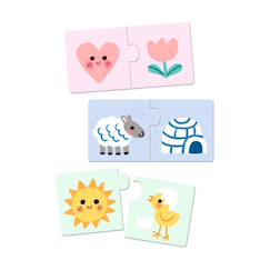 Jouet-Jeux éducatifs-Puzzles-Puzzle duo couleurs,  12 puzzles de 2 pièces