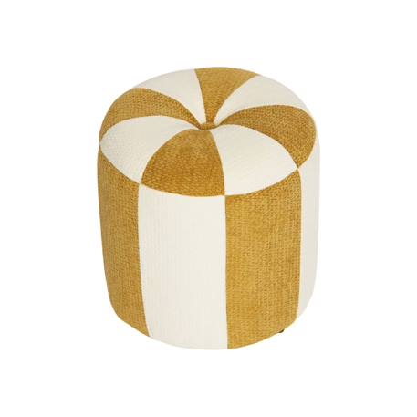 Pouf enfant tissu chenille thème cirque - wila Jaune+Terracotta+Vert 1 - vertbaudet enfant 
