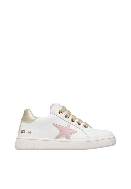 Baskets en cuir pinn zip. Blanc-rose-platine 1 - vertbaudet enfant 