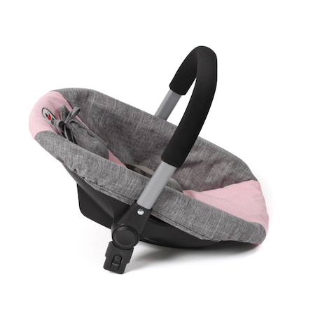 Siège auto pour poupée avec adaptateur - gris-rose Gris et rose 1 - vertbaudet enfant 