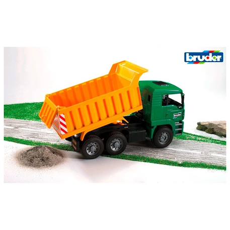 Camion man tga avec benne basculante Jaune et vert 1 - vertbaudet enfant 