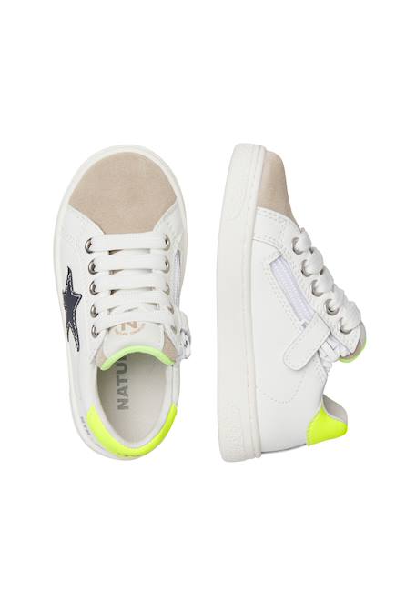 Baskets en cuir et en daim pinn zip. Blanc-marine 4 - vertbaudet enfant 