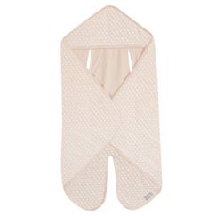 Linge de maison et décoration-Linge de lit bébé-Couverture enveloppante en coton bio motif pois en relief frosty almond