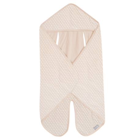Couverture enveloppante en coton bio motif pois en relief frosty almond Beige amande 1 - vertbaudet enfant 