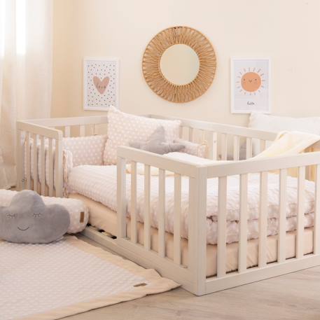Lit bébé montessori au sol avec protection antichute Beige sable 5 - vertbaudet enfant 