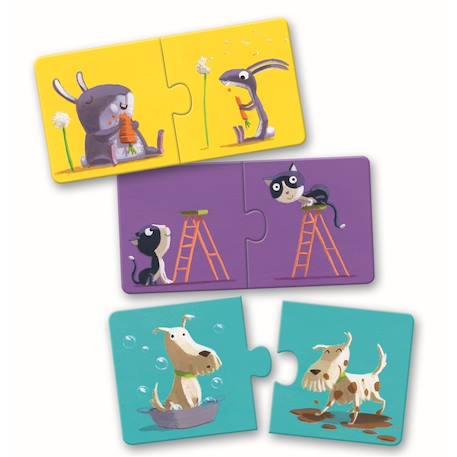 Puzzle duo contraire Multicolore 1 - vertbaudet enfant 