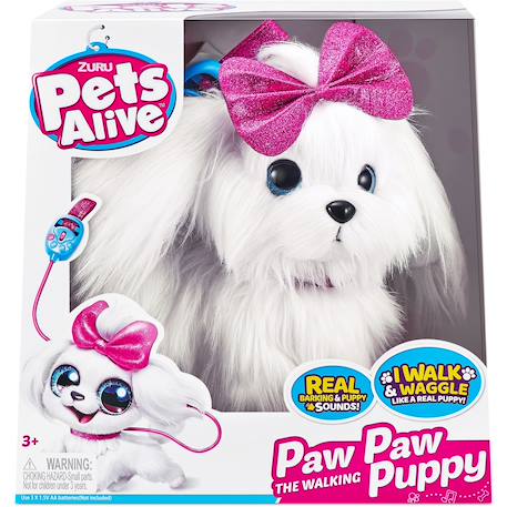 Pets alive - paw paw peluche interactive Blanc 2 - vertbaudet enfant 