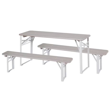 Table pique-nique pliante avec bancs pour 4 enfants Gris+Teck 2 - vertbaudet enfant 