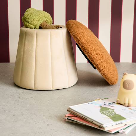 Pouf champignon enfant avec rangement teddy et velours - shroumy Terracotta 6 - vertbaudet enfant 